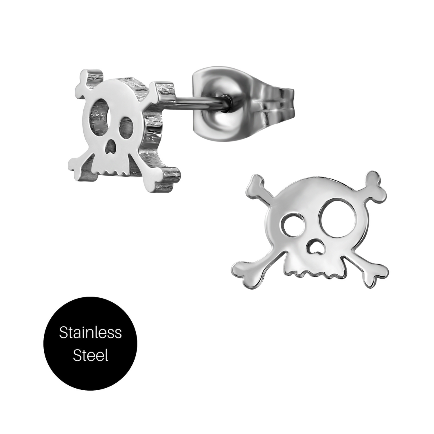 Poison Skull Studs in Stainless