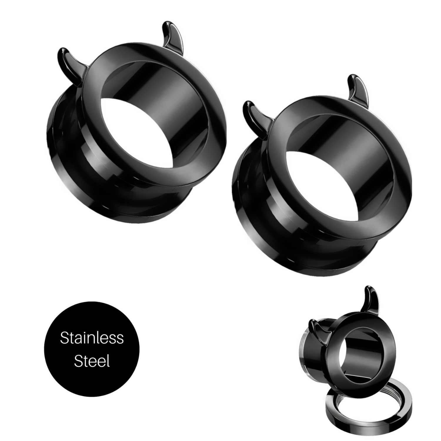 Devil Horn Rim Screw Fit Tunnel