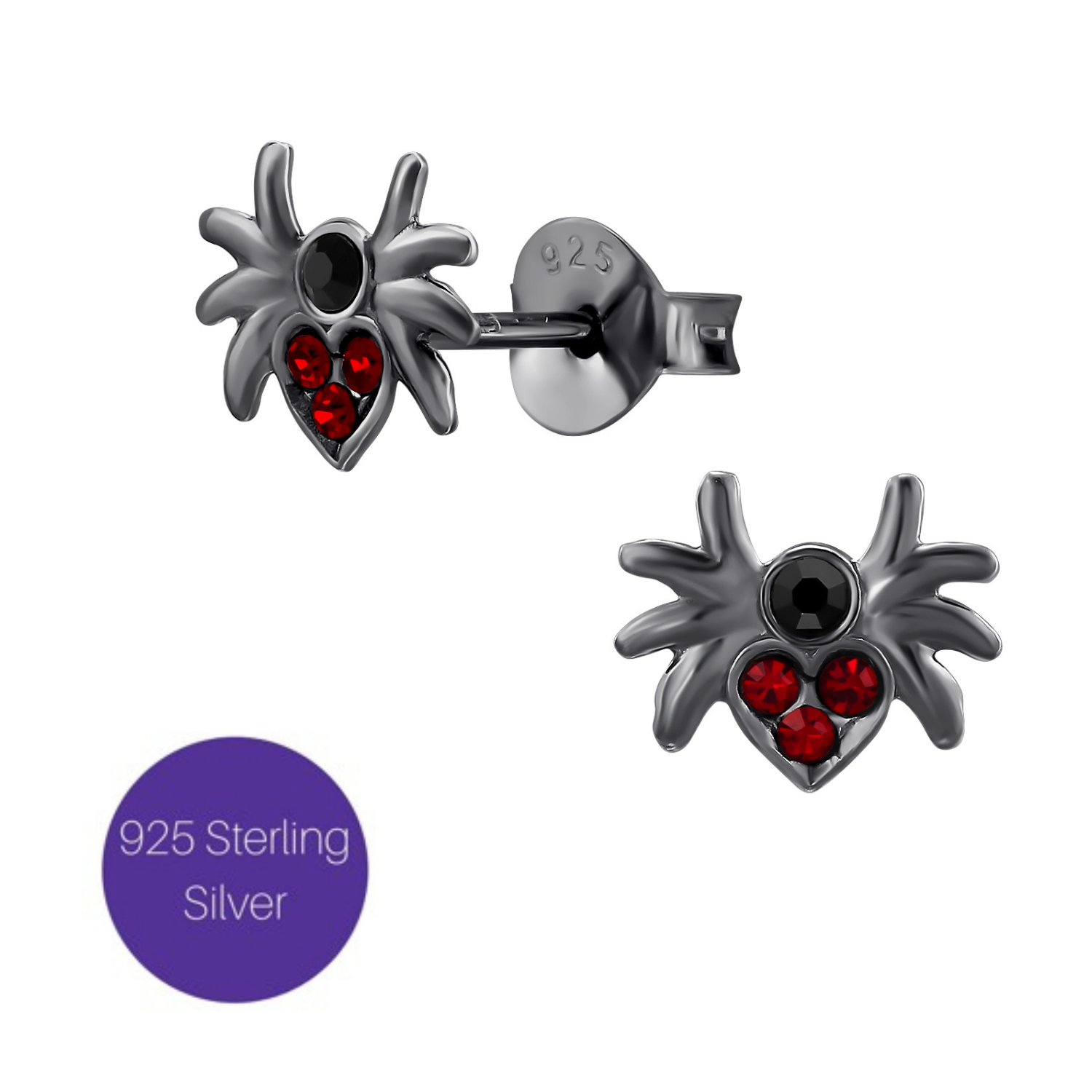 Red Heart Spiders in Silver