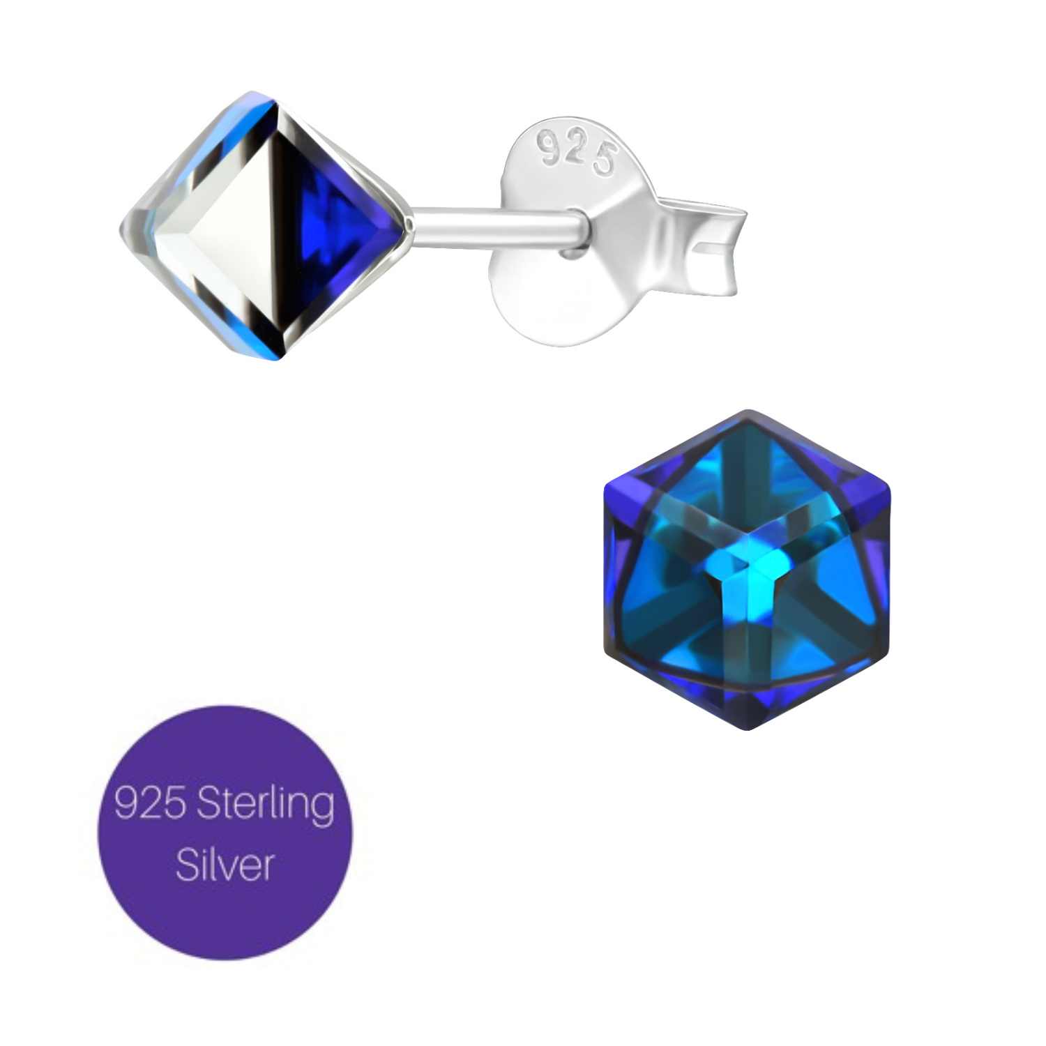 Cube Cut Crystals in Blue