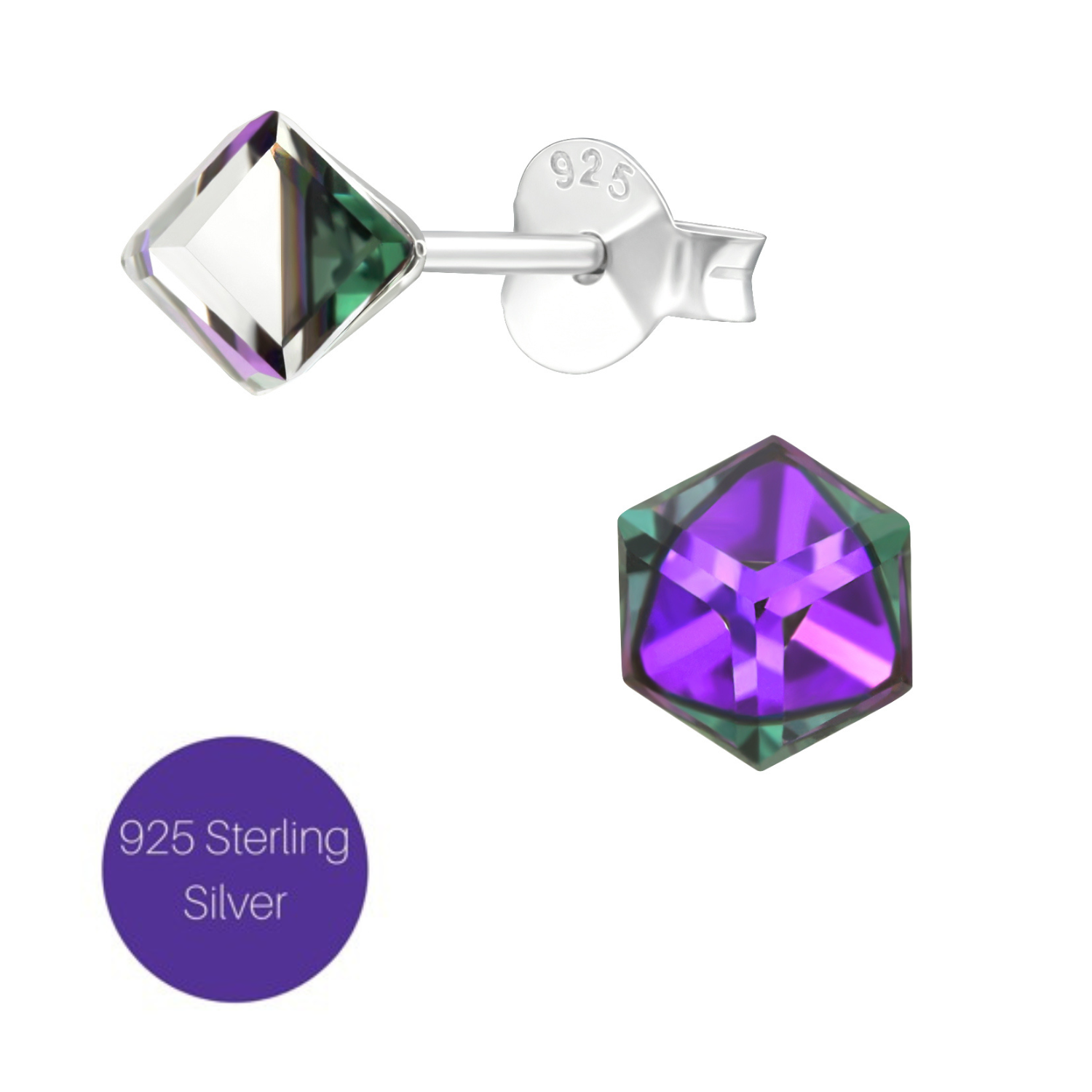 Cube Cut Crystals in Purple