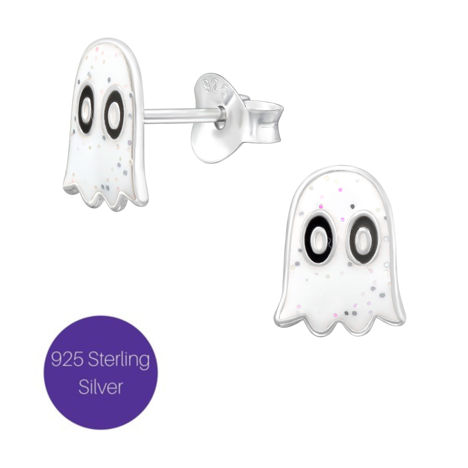 Glitter Ghost Studs