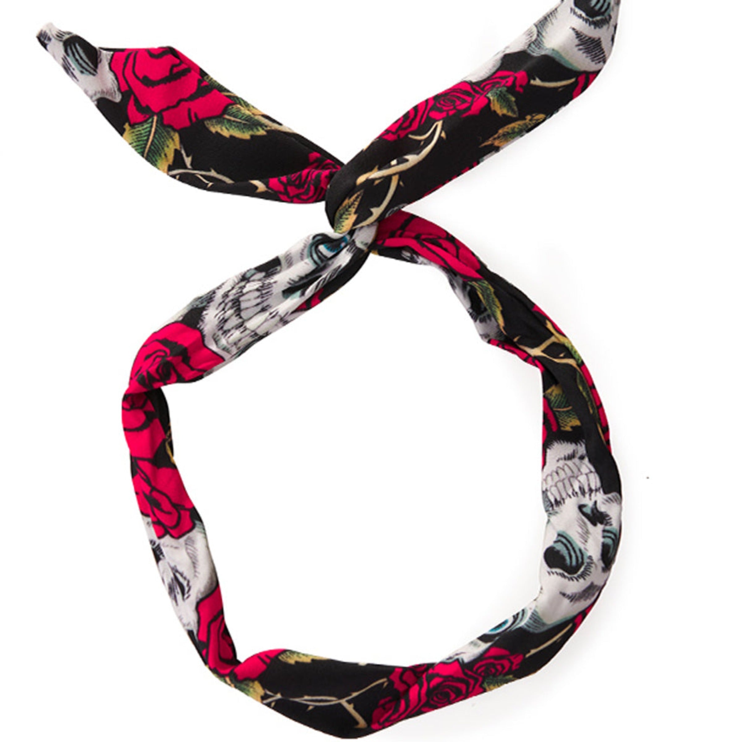 Wire Wrapped Skull and Roses Headband Besom Boutique