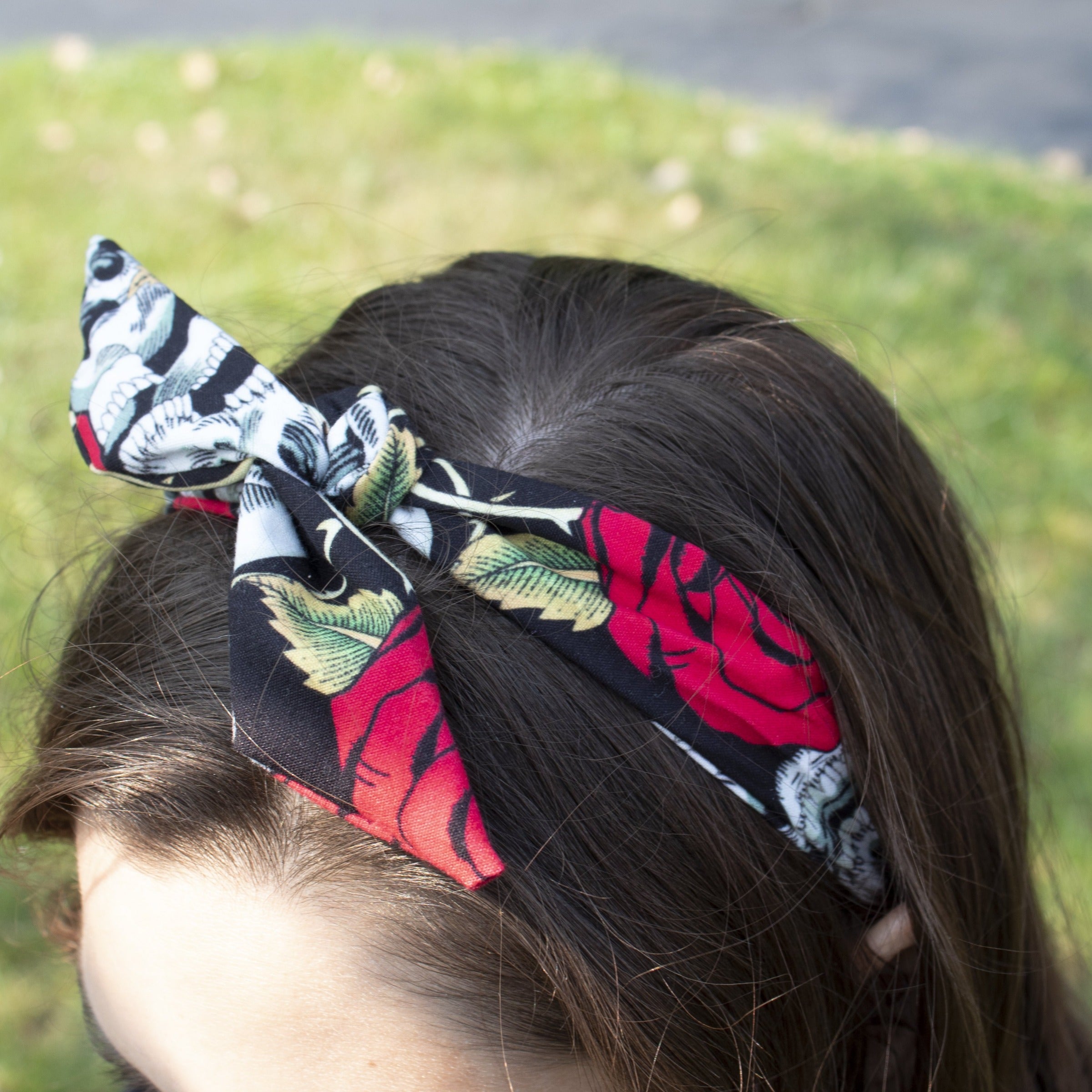 Wire Wrapped Skull and Roses Headband Besom Boutique