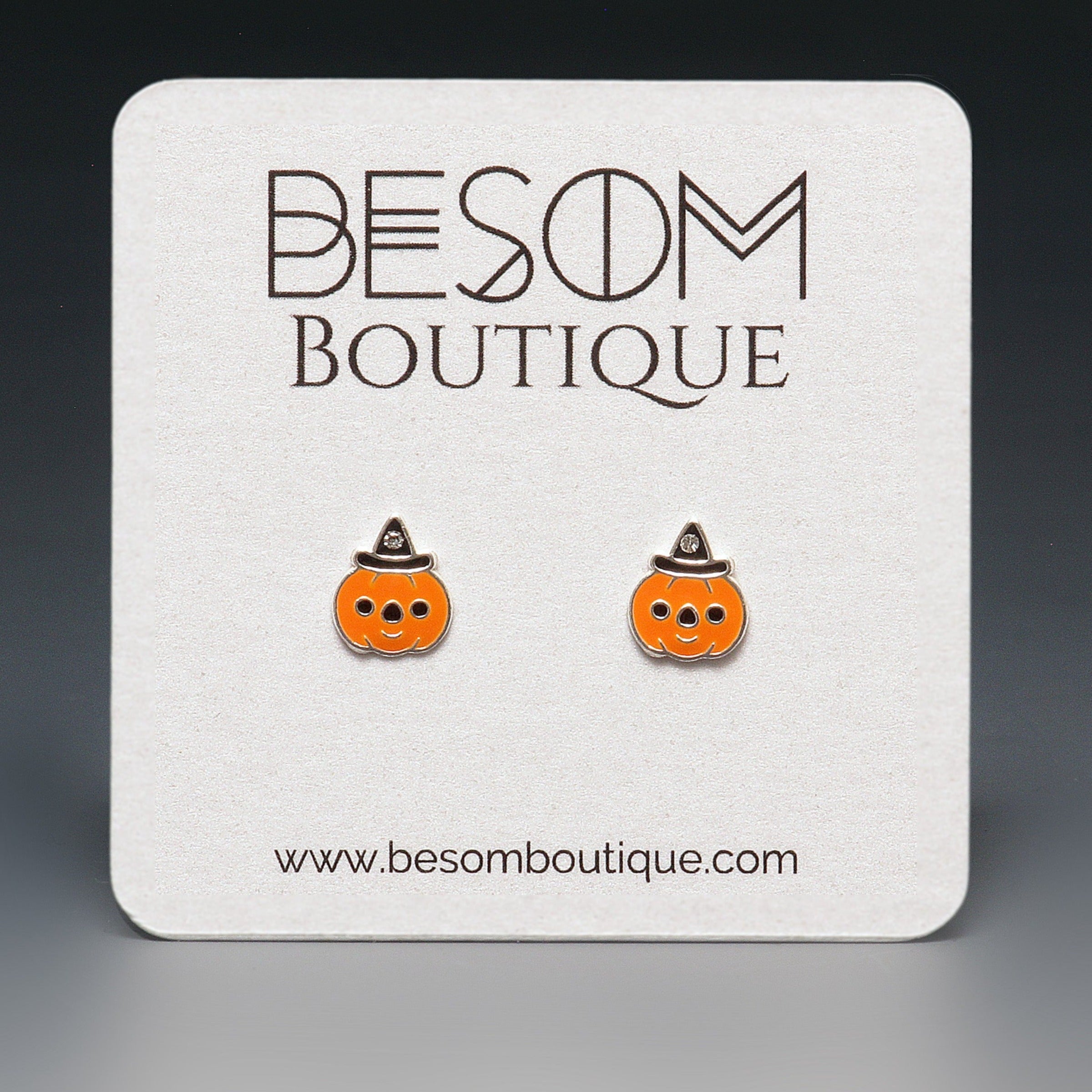 Witchy Pumpkin Stud Earrings Besom Boutique